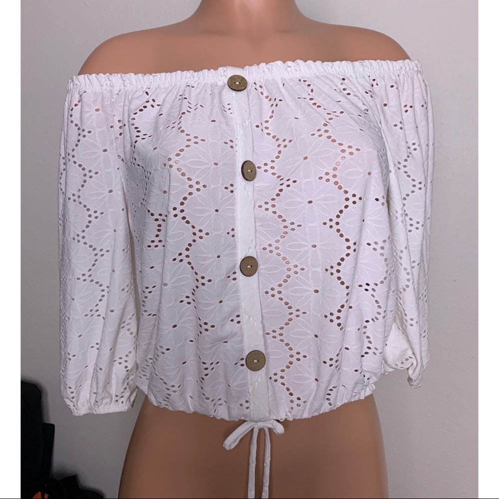 Kisses Lace Off shoulder Top